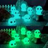 10pcs Mini Cute Alien Luminous Resin Ornament Desk Miniature Figurines