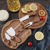 Stainless Steel Cheese Knives Set Round Charcuterie Board Cheese Fork Spreader Serving Tray Btter Tools With Gift Box