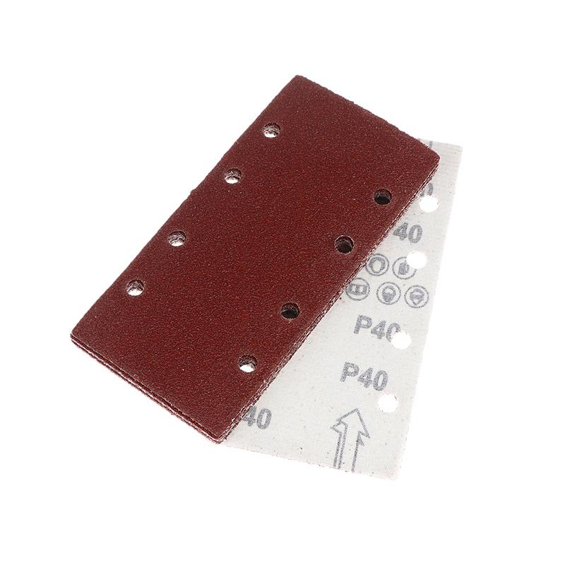10 шт. Прямоугольные премиальные флокированные листы наждачной бумаги с 8 отверстиями, самоклеящиеся 185X93 мм - Ассорти абразивности для пневматических шлифовальных машин