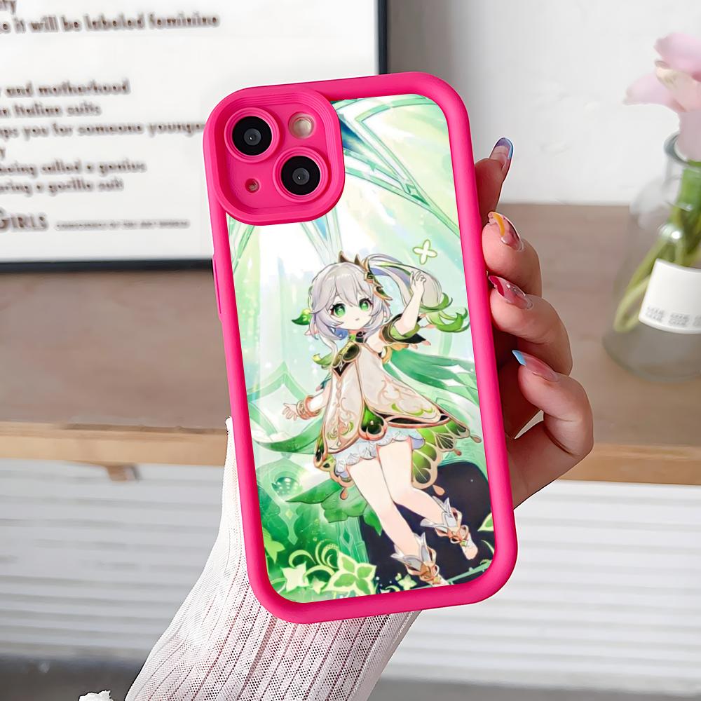 Game GI Nahida Thicken TPU Mobile Phone Case for iPhone 17 16 15 14 13 12 11 Air Pro Max Plus Colorful Cover