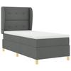 Boxspring Bed with Headboard Dark Grey 200 x 100 cm Fabric