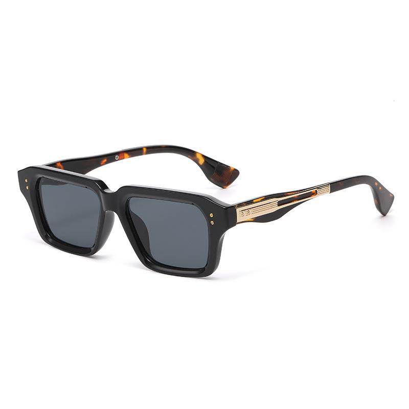 New European and American square sunglasses men's personalized sunscreen sunglasses fashion commuter rice nail sunglasses