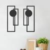 2Pcs Metal Wall Decoration - Minimalist Wall Art. Abstract Metal Vertical Decorations and Sculptures with Geometric Design.