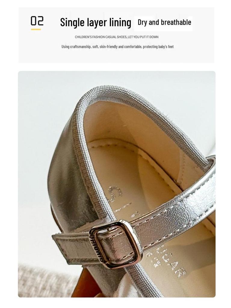 Весна 2026 Девочки Бант Принцесса Мягкая Подошва Кожаные Лоферы