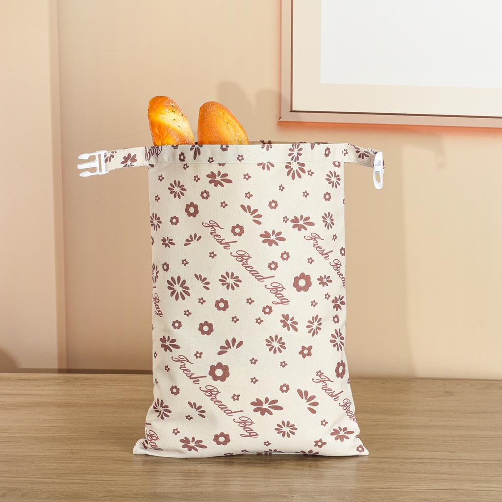 Reusable Fashion Cartoon Bread Shopping Bag with Organic Beeswax Cotton Linen for Homemade Sourdough Storage & Fresh Keeping