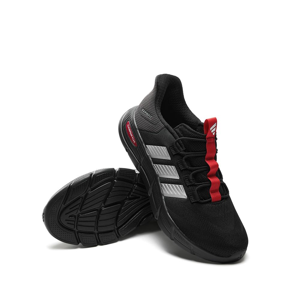 adidas Cloudfoam Амортизация Дышащие Легкие Низкие Ходьба Обувь Унисекс Черный Серебристый Красный KJ5918