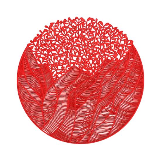 Круглые ПВХ Подставки под тарелки с узором из листьев с золотой фольгой, термостойкие, водонепроницаемые, для стола, создающие теплую атмосферу, для домашнего обеда, вечеринки, декор