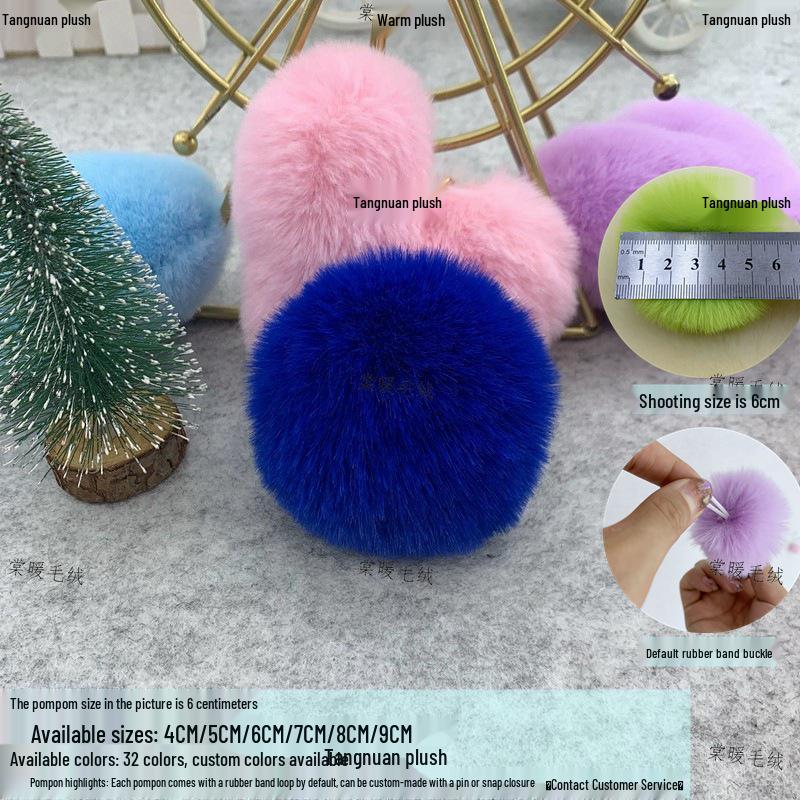 3cm 4cm 5cm Colored Imitation Rabbit Fur Pompon for Clothing, Bag Charms, Shoes & Hats DIY Decoration
