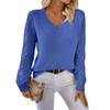 Women's Fashion Casual V-Neck Long Sleeve Loose Personalized Solid Color Sweater