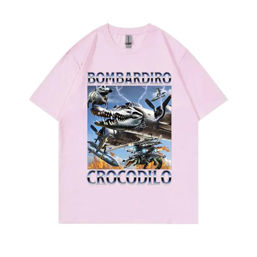Смешной мем Итальянский маразм Бомбардиро Крокодил Крокодил Самолет Бомбардировщик Футболка Мужская Женская Повседневная Хлопковая Винтажная Юмористическая Футболка