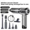 Беспроводной интегрированный многофункциональный ручной автомобильный пылесос высокой мощности - USB-зарядка, пылесборник со сжатым воздухом, фен