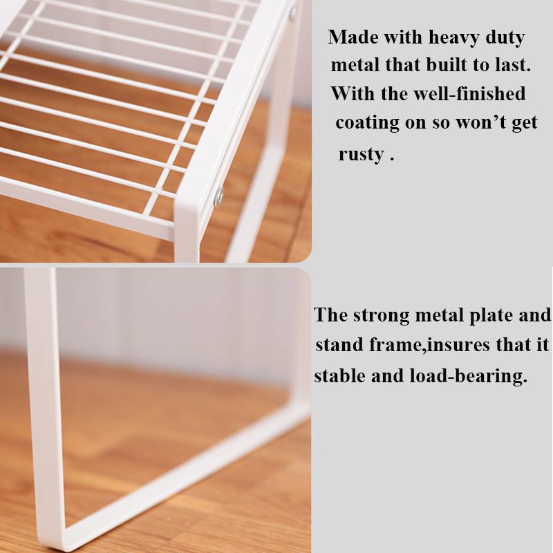 Kitchen Storage Shelf Cabinet Layered Organizers Rack Stackable Counter Shelves Rustproof Spice Rack Pot Bowl Dish Storage Rack