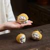Yixing Zisha Tea Pet: Durian Hedgehog, Cat & Piglet Lid Rest - Cute, Nurturable Ornament for Tea Play