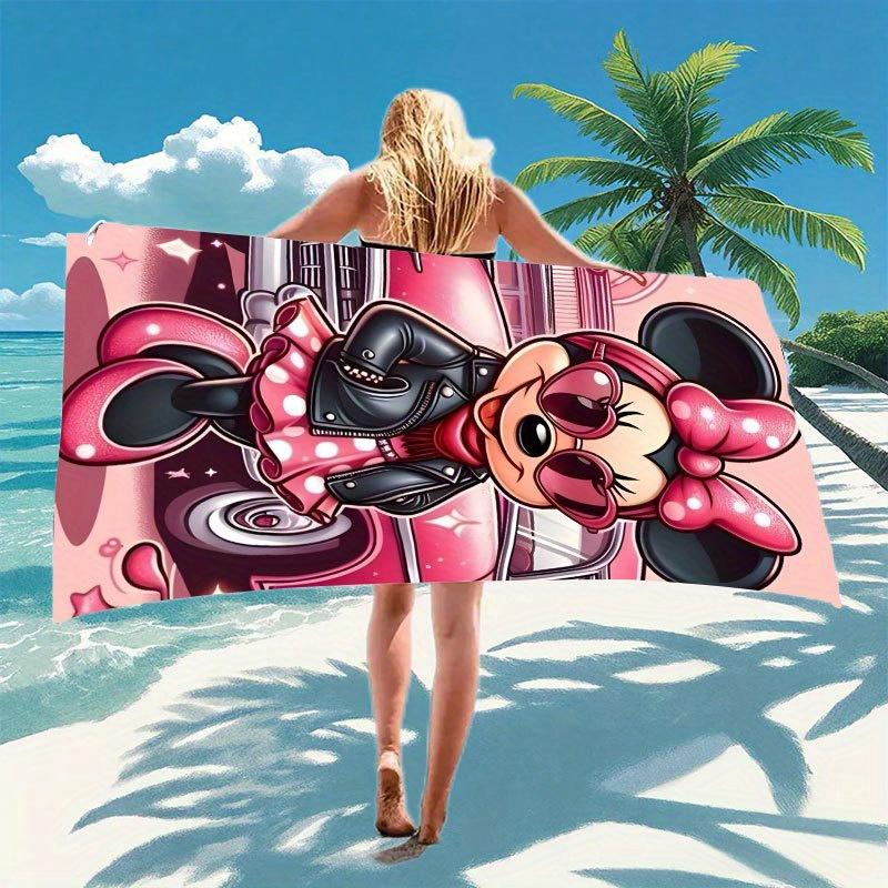 1pc Stylish Minnie Polyester Beach Towel, 2D Printed, Year-Round Use, Lightweight/Quick-Drying/Soft, Ideal for Beach/Camp