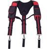 Fulimr Work Suspender Belt, Tool Belt Suspenders, Adjustable, Comfortable Padded, with Detachable Phone Holder for Electricians, Carpenters, and Elect