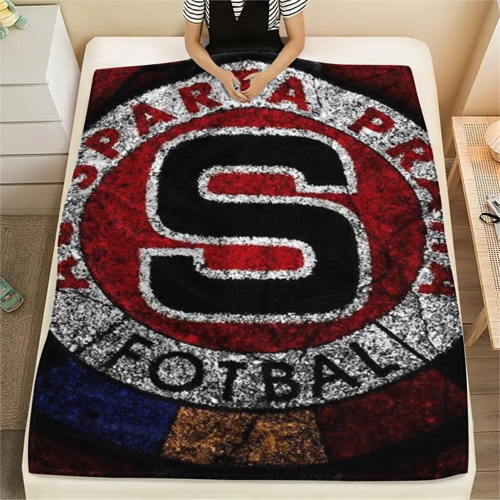 1Pc AC Sparta Praha Print Flannel Blanket, High quality Comfortable for All Seasons, Home Decor, Warmth and Comfort, Perfect for Christmas Gifts