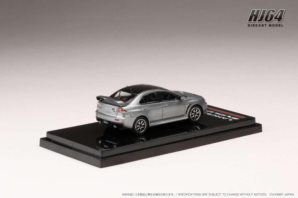 Mitsubishi Lancer Evolution X FINAL EDITION with Engine Display Titanium Gray Roof 1/64 Model, Metallic/Black