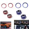 Nissan Kicks Exclusive Air Conditioner Dial Ring Interior 3M Tape Unimbi Covers, 4-Piece Set, Red/Blue, High-Quality Aluminum, Dress-Up (Red),