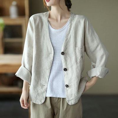 Женский повседневный хлопковый кардиган с рукавом 3/4, летняя блузка