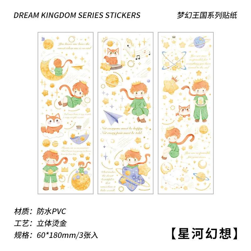 3 шт./набор Милый принцесса роза Бронзовый стикер Декоративный для DIY скрапбукинга Журнал Фотоальбом материалы для украшения Наклейки