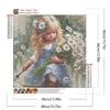 5D DIY Полный Круглый Дрель Алмазная Картина Девочка Набор Домашний Декор Искусство Ремесло 40x40см