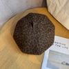 Leopard Retro Fashionable Print Women Casual Beret For Autumn Winter And
