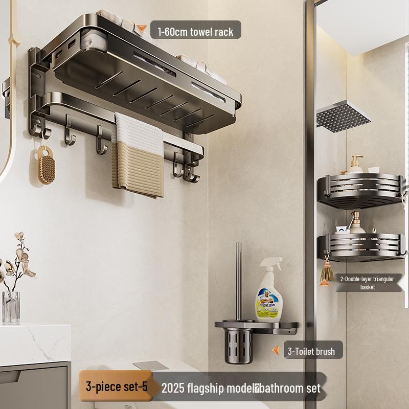 Настенная складная вешалка для полотенец для ванной без сверления