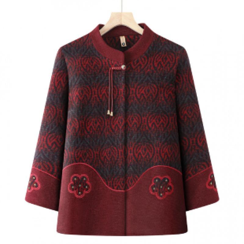 Женская одежда осень и зима пожилая женщина шерстяная старая одежда зимняя одежда плюшевая утолщенная куртка для сохранения тепла