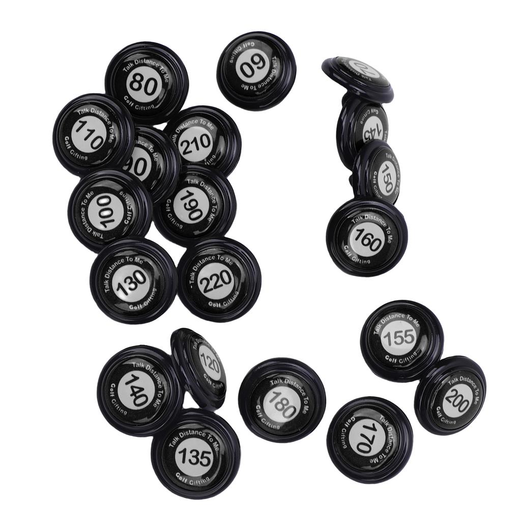 20pcs Club Distance Markers Ball Position Markers Club Yardage Sign ABS for Outdoor Sports Black