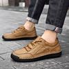 2025 Popular Large Size Hand-stitched Men's Shoes Casual Shoes Foot Cover Men's Leather Shoes Low-top Shoes Spring