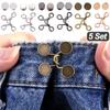 5 Sets Detachable Metal Jean Snap Buttons Adjustable Waist Tightener Buckle Pins DIY Sewing-free Pants Clothing Button Clips