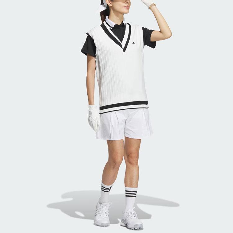 Adidas Свободный трикотажный жилет для гольфа, женские жилеты, белый цвет IK9799