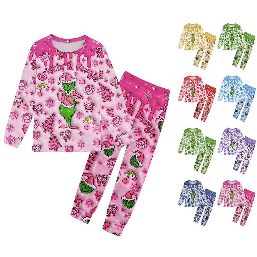 Girls Pants Set Kids Tee Shirt 2PCS Long Sleeve Cartoon Clothing Outfit