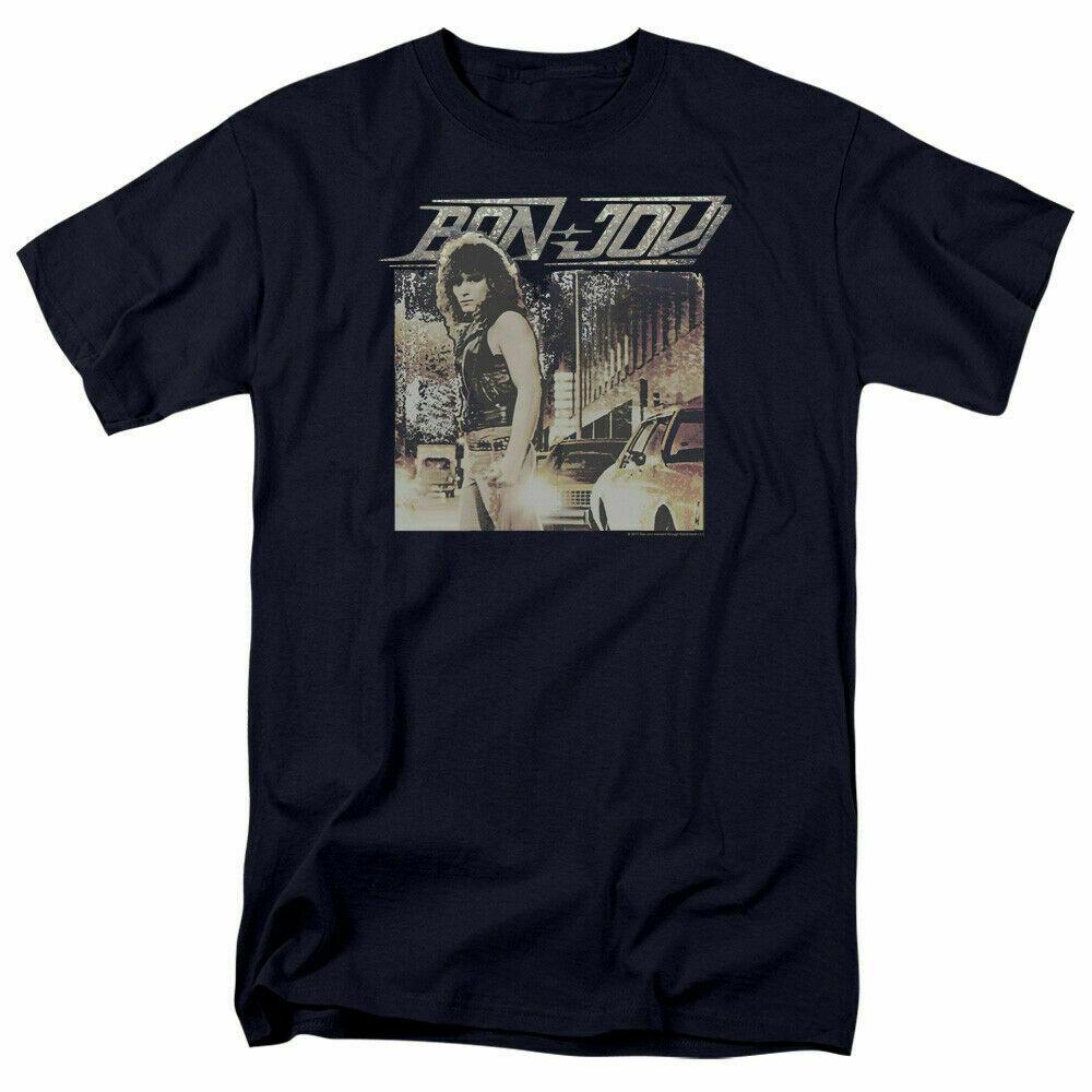 26 Bon Jovi Runaway Jon T Shirt Officially Licensed Rock Band Merch Tee Navy Blue Unisex T-Shirt