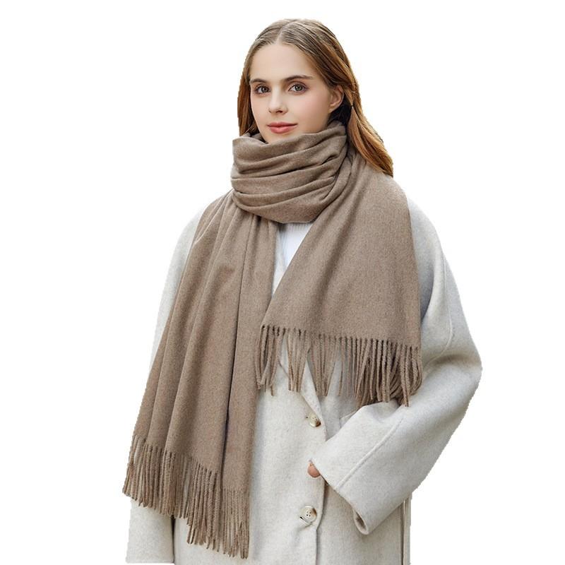 Wool Scarf Autumn and Winter Korean Style Cashmere Scarf Women's Winter New Style Women's Shawl Solid Color Scarf Versatile