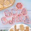 8Pcs Christmas Cookie Cutter Food-grade Cartoon Christmas Tree Snowflake Shape Baking Mold for Home Festive