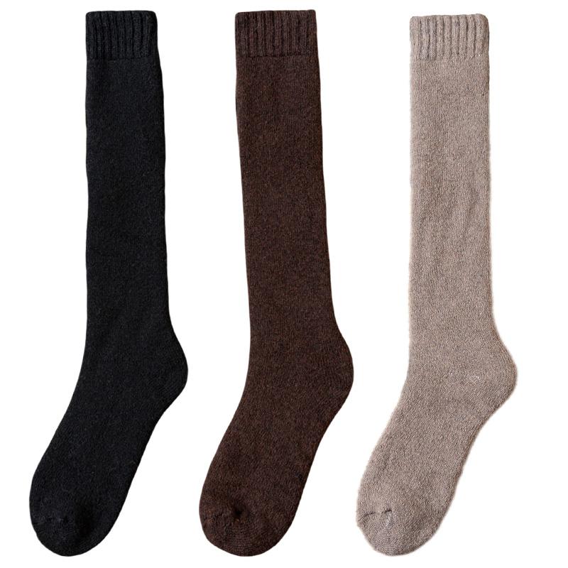 3 пары зимних толстых теплых мужских шерстяных носков до колена, мужские носки из мериносовой телячьей шерсти, повседневные кашемировые махровые носки, модные мужские чулки