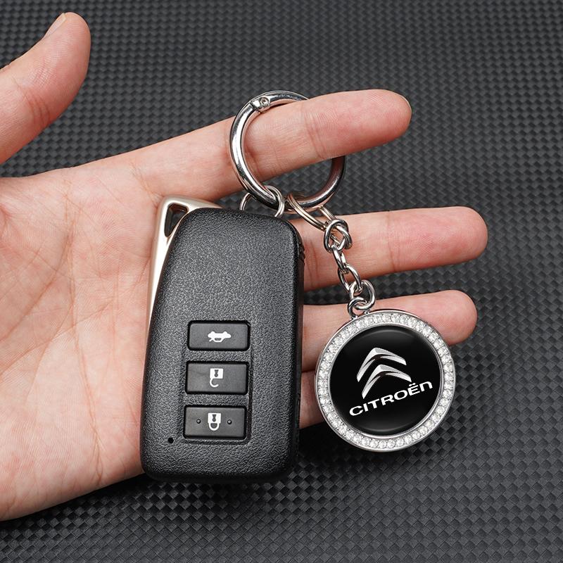 ASY1 Diamond Car Key Ring Key Chain Auto Accessories For Citroen C1 DS3 C2 C3 Vts C4 Saxo C4L C5 C6 C8 Xsara C3-XR Picasso Berlingo