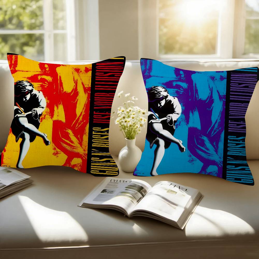 Rock Music Band GGuns N Roses Personalized Pillow Dust Cover Bedroom Kids Party Decoration Pillowcase Birthday Children Gift