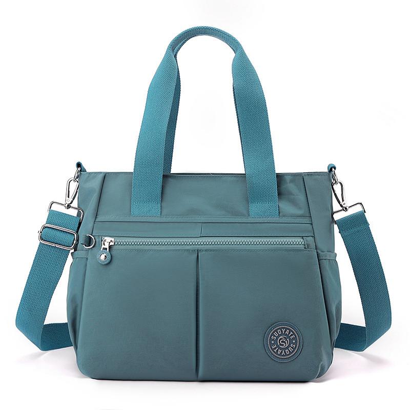 Womens Medium Nylon Tote Bag With Inner Zipper And Phone Pocket For Daily Use And Shopping