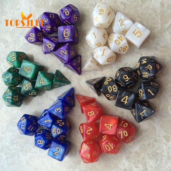 KTV Party Multicolor Polyhedral Numbers Dice - 7Pcs, Table Board Game Supply Gift