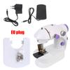 Household Night Light Electric Foot Pedal Straight Line Mini Hand Table Portable Sewing Machine 220V Two Thread Kit