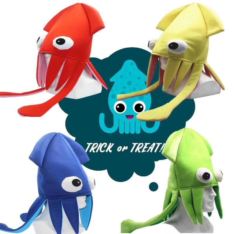 Шапка Кальмара из Бархата Jiaqi Настраиваемый Смешной Реквизит для Вечеринок для Выступлений и Косплея