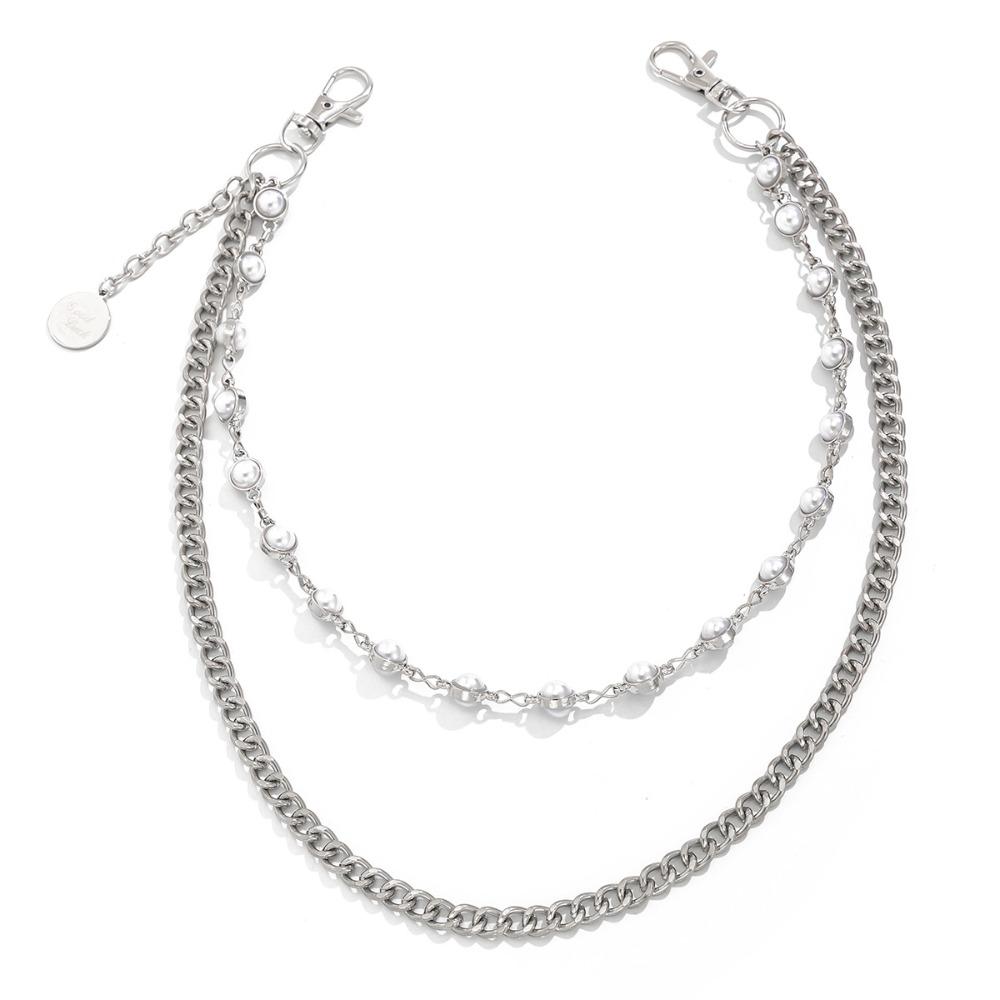Zinc Zinc Zinc Alloy Pearl Waist Chain Tassel Pants Chain Goth Tassel Jeans Chain Female