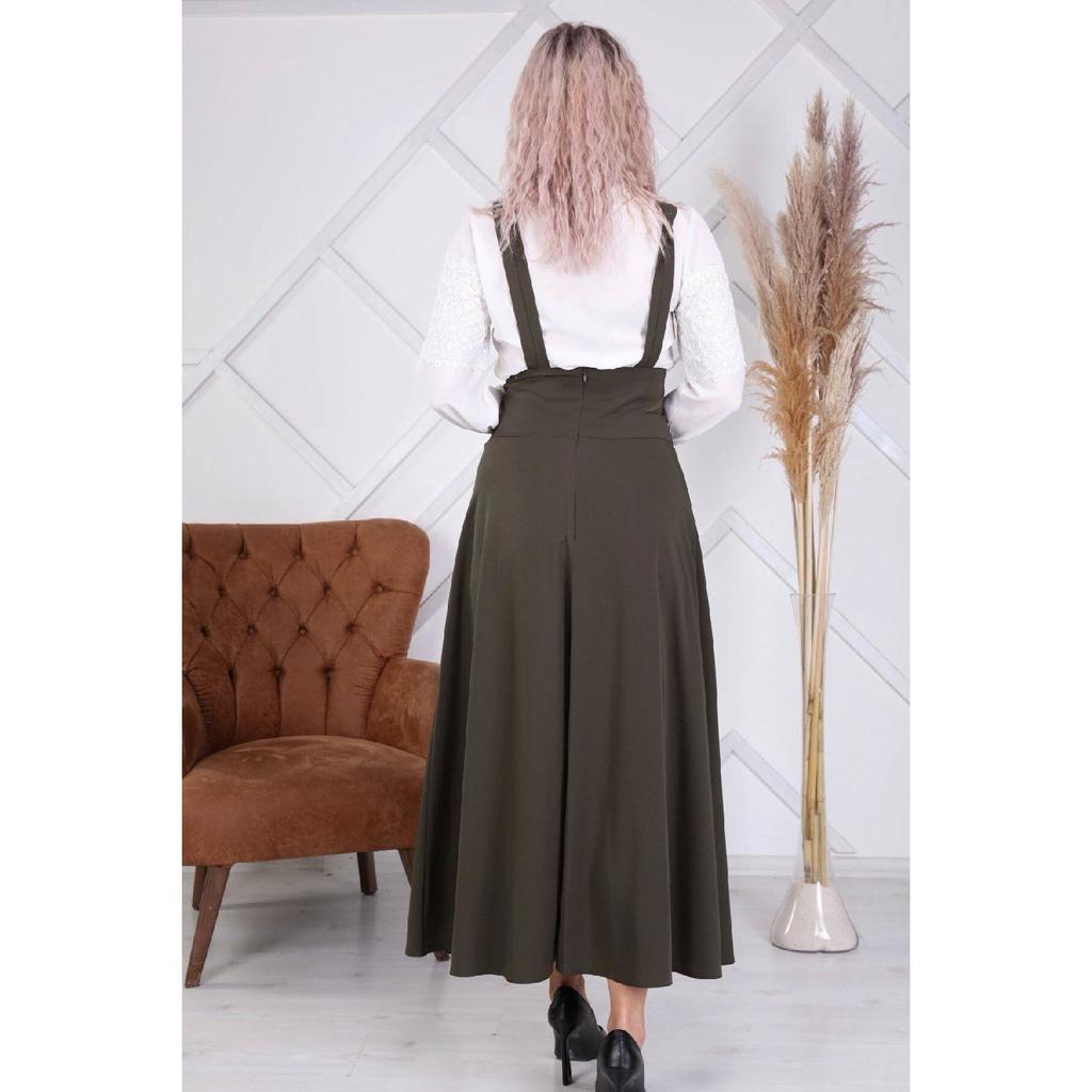 Женская темно-синяя юбка в стиле хиджаб с деталью на пуговицах 1951/106