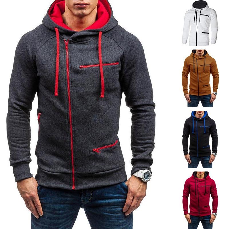 Mens Hoodies Jacket Zip Up Hooded Coat Pullover Sweatshirt Outwear Warm Winter
