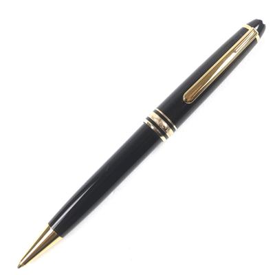 Очень хорошая шариковая ручка MONTBLANC Meisterstck White Star поворотного типа черно-золотая мужская б/у