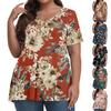 Womens Plus Size Tops Shorts Sleeve Shirts V Neck Casual Clothing Clothes Printed Tops