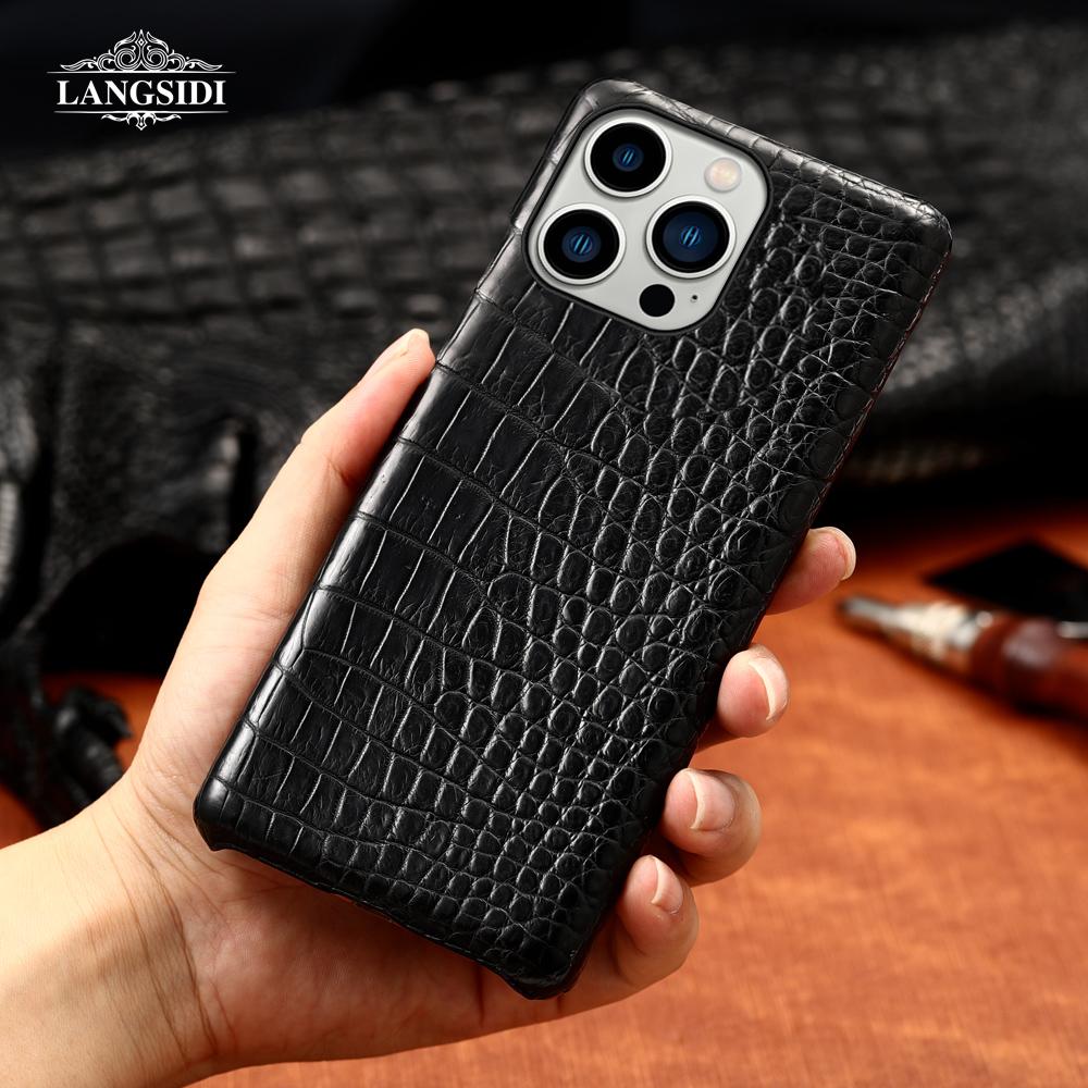 Роскошный чехол для телефона из натуральной крокодиловой кожи для iPhone 17 Air 16 Pro Max 16 Plus 15 11 12 13 14 Pro Ударопрочная задняя крышка