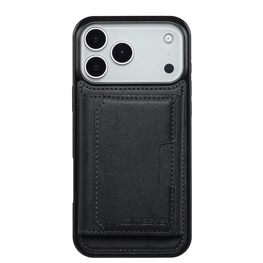 LC.IMEEKE L5 For iPhone 17 Pro Max Magnetic Phone Case Leather Back Cover with Detachable Card Holder